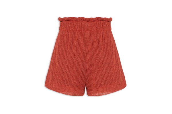 Short Feminino Malha Crochet - Laranja
