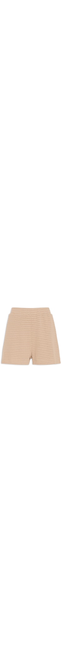 Short Feminino Malha Textura Crochê - Bege