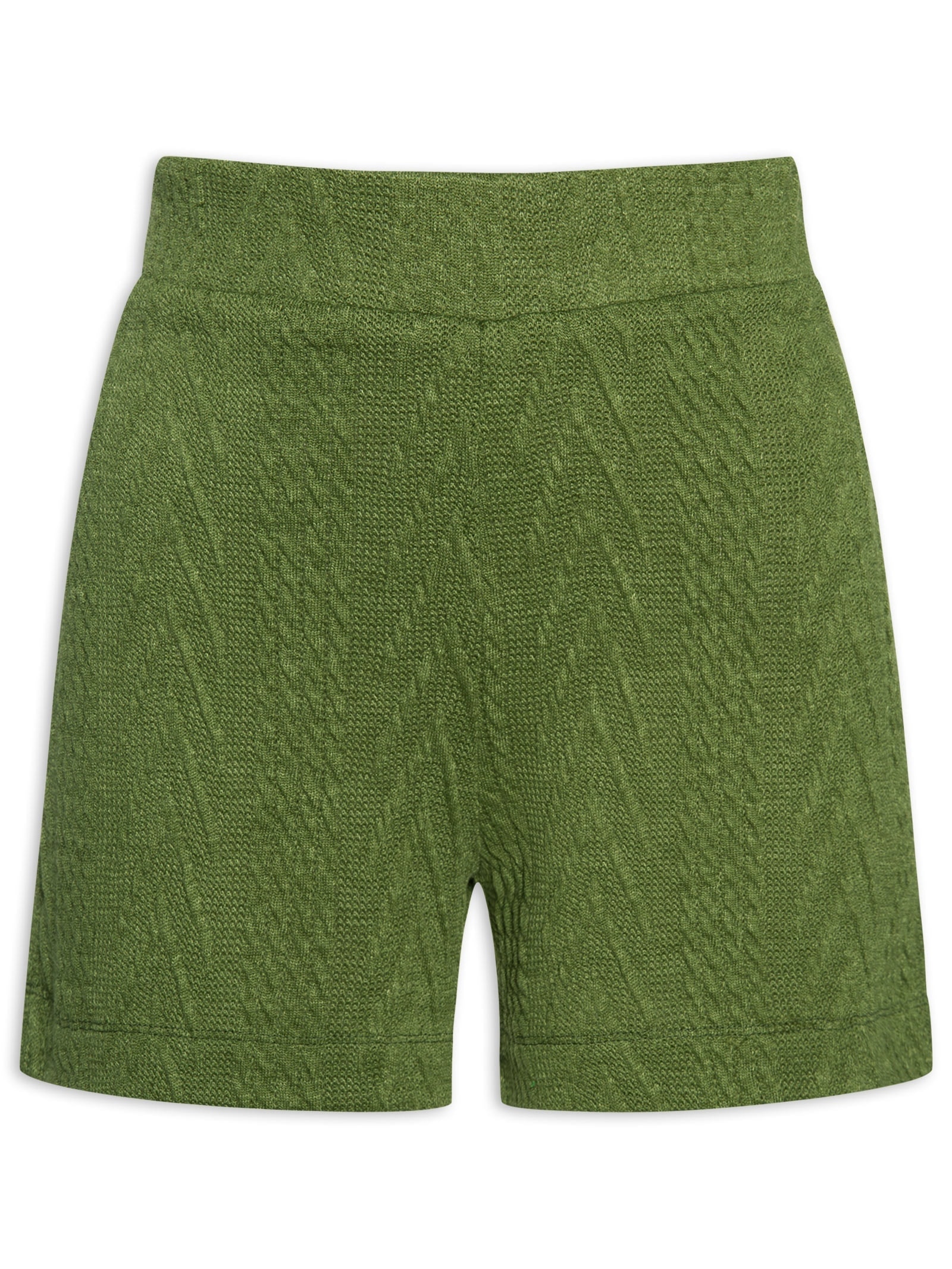 Short Feminino Malha Texturizada Com Forro Verde Basiq
