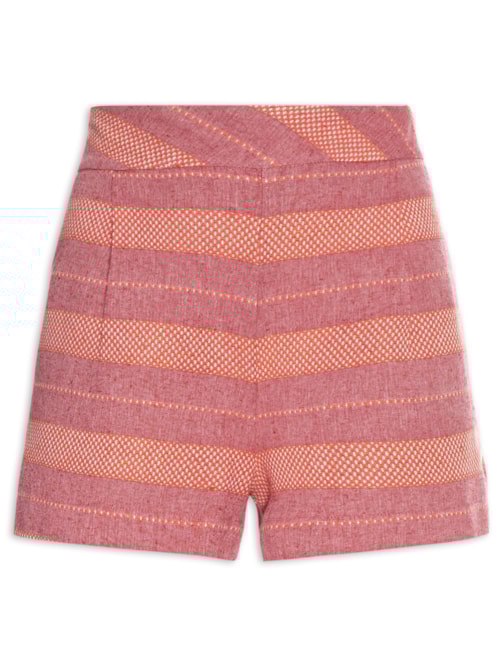 Short Feminino Maquinetado Listras – Vermelho