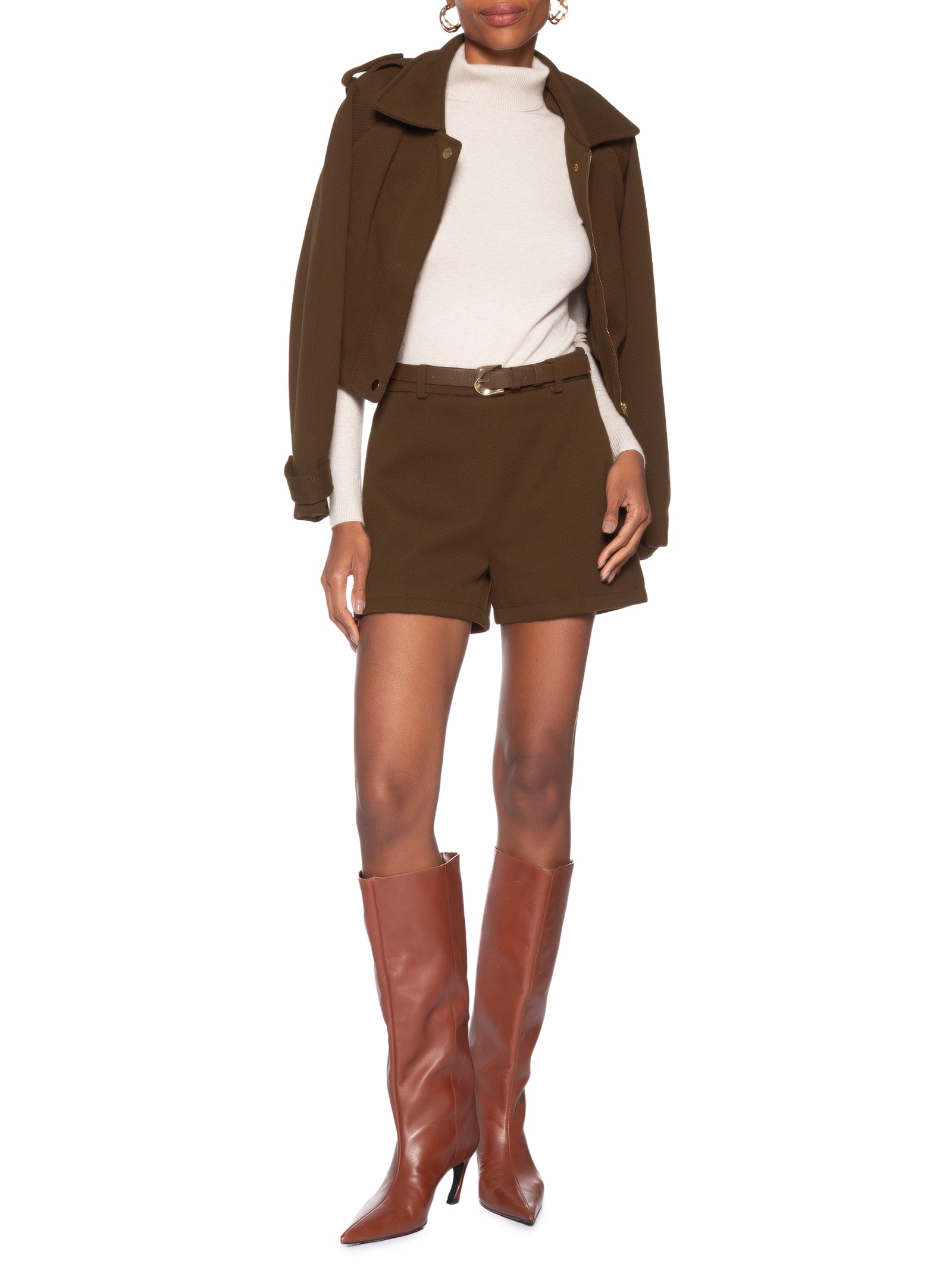 Short Feminino Marrom Market 33