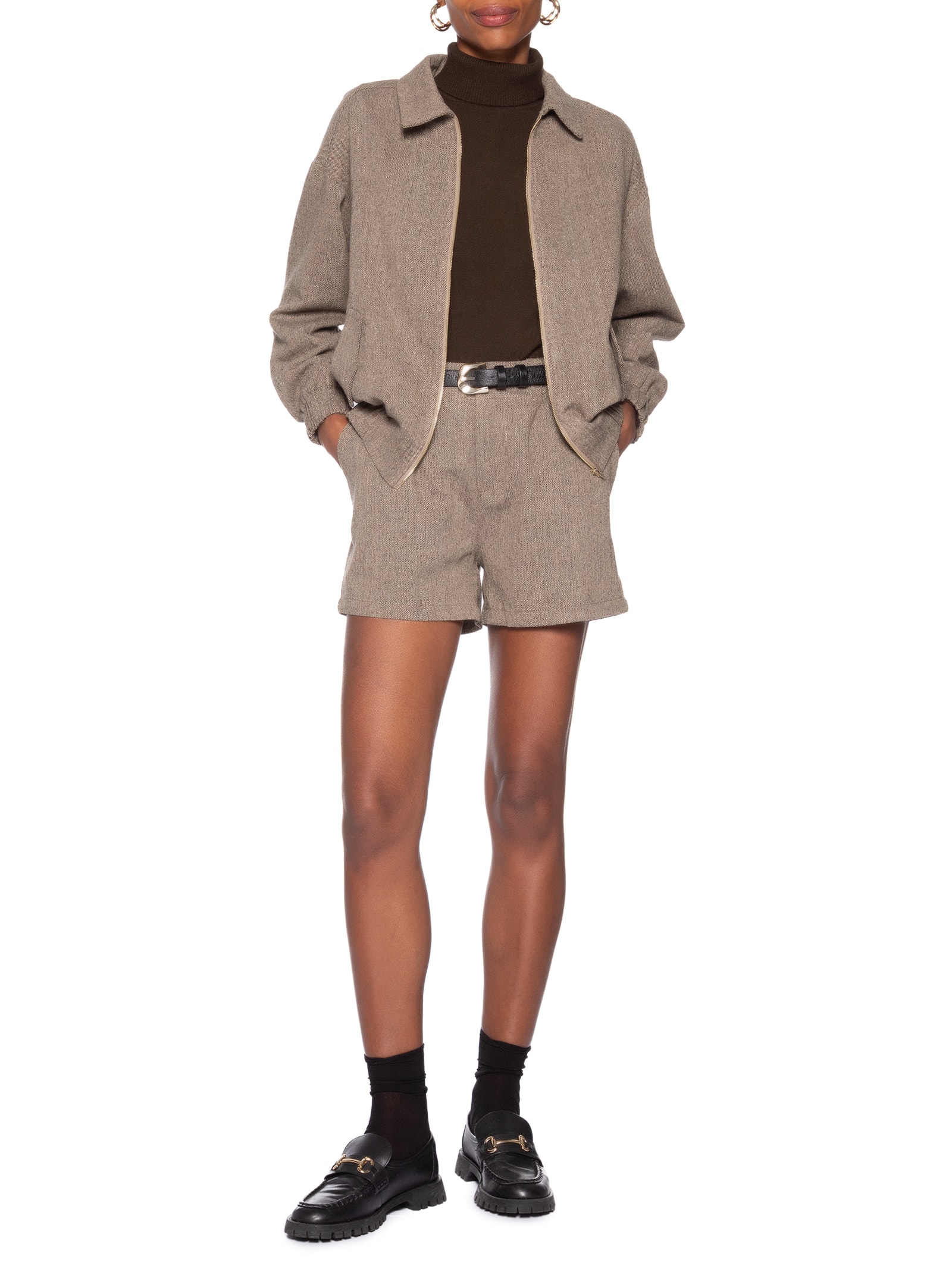 Short Feminino Marrom Market 33