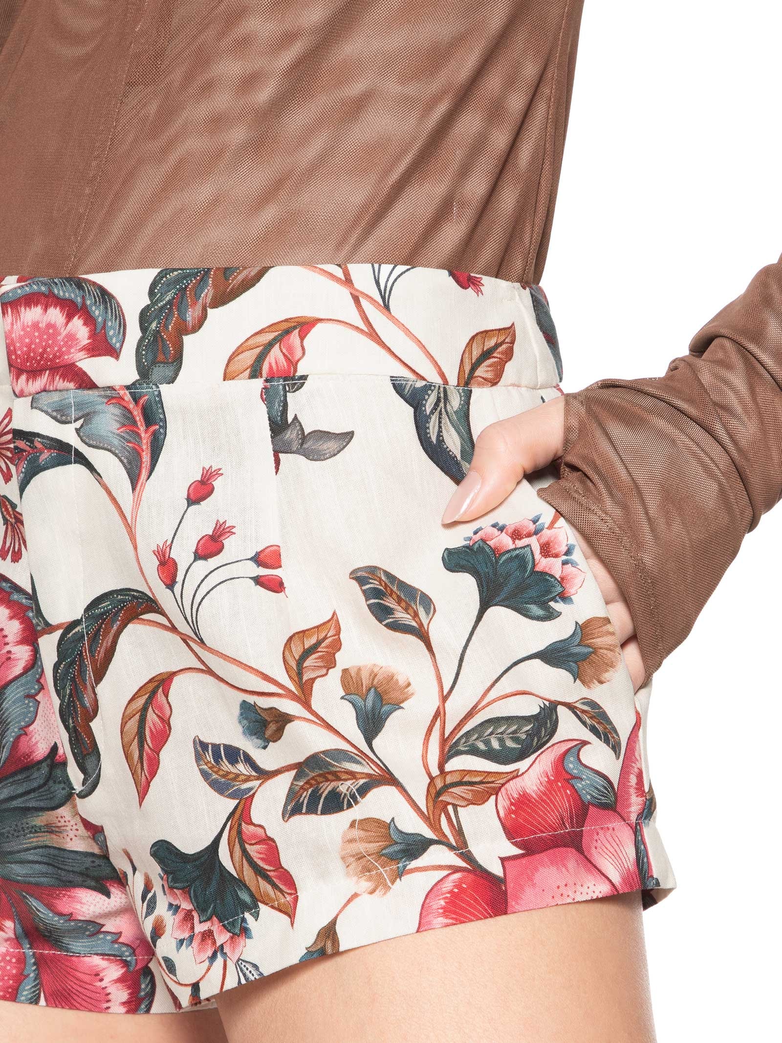 Short Feminino Mini Boho De Mar Off White Farm