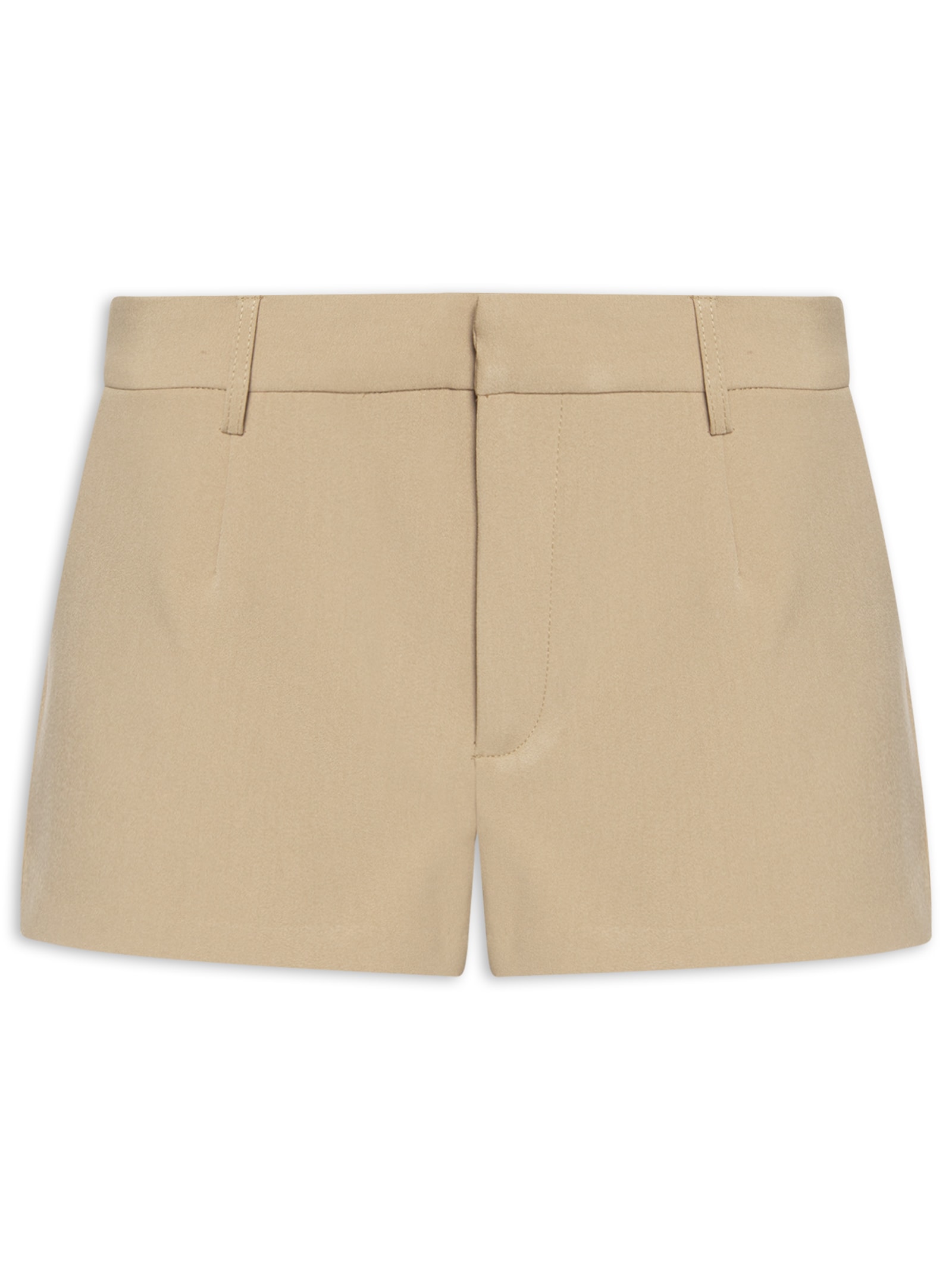 Short Feminino Mini Cintura Baixa Bege Farm
