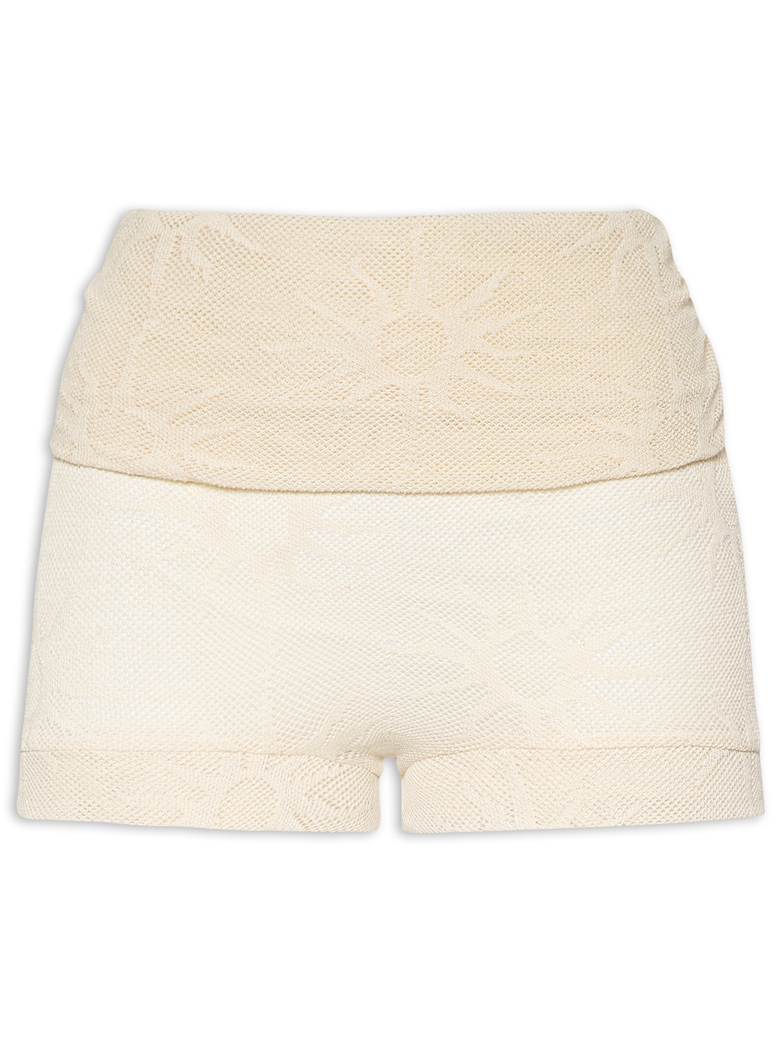 Short Feminino Mini Com Cós Duplo Bege My Favorite