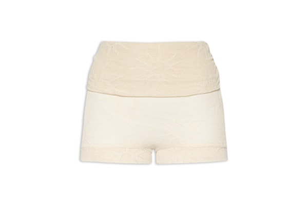 Short Feminino Mini Com Cós Duplo - Bege