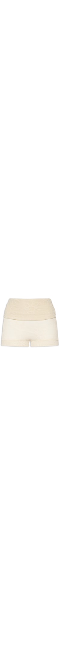 Short Feminino Mini Com Cós Duplo - Bege