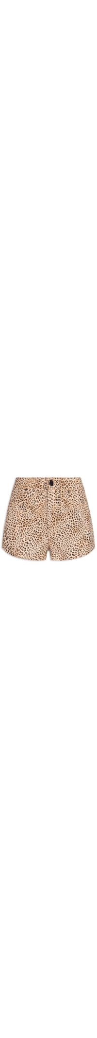 Short Feminino Mini Onça Suspiro De Sarja - Animal Print