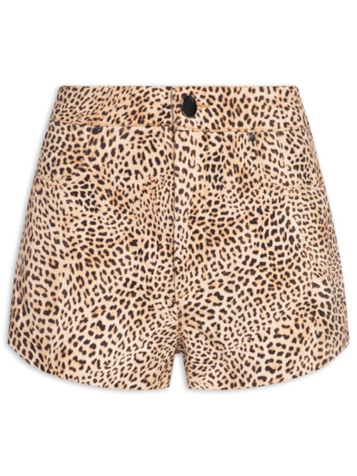 Short Feminino Mini Onça Suspiro De Sarja – Animal Print