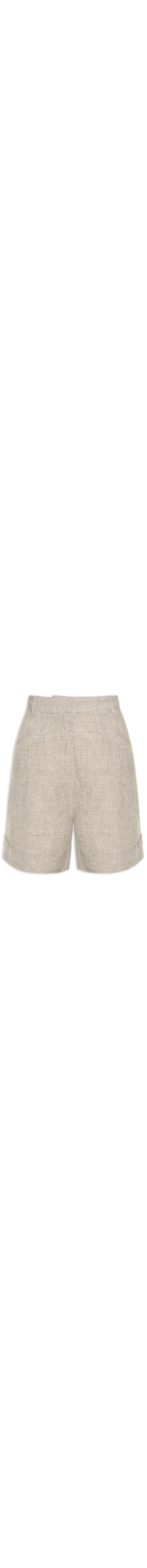 Short Feminino Mini Pied Poule - Bege