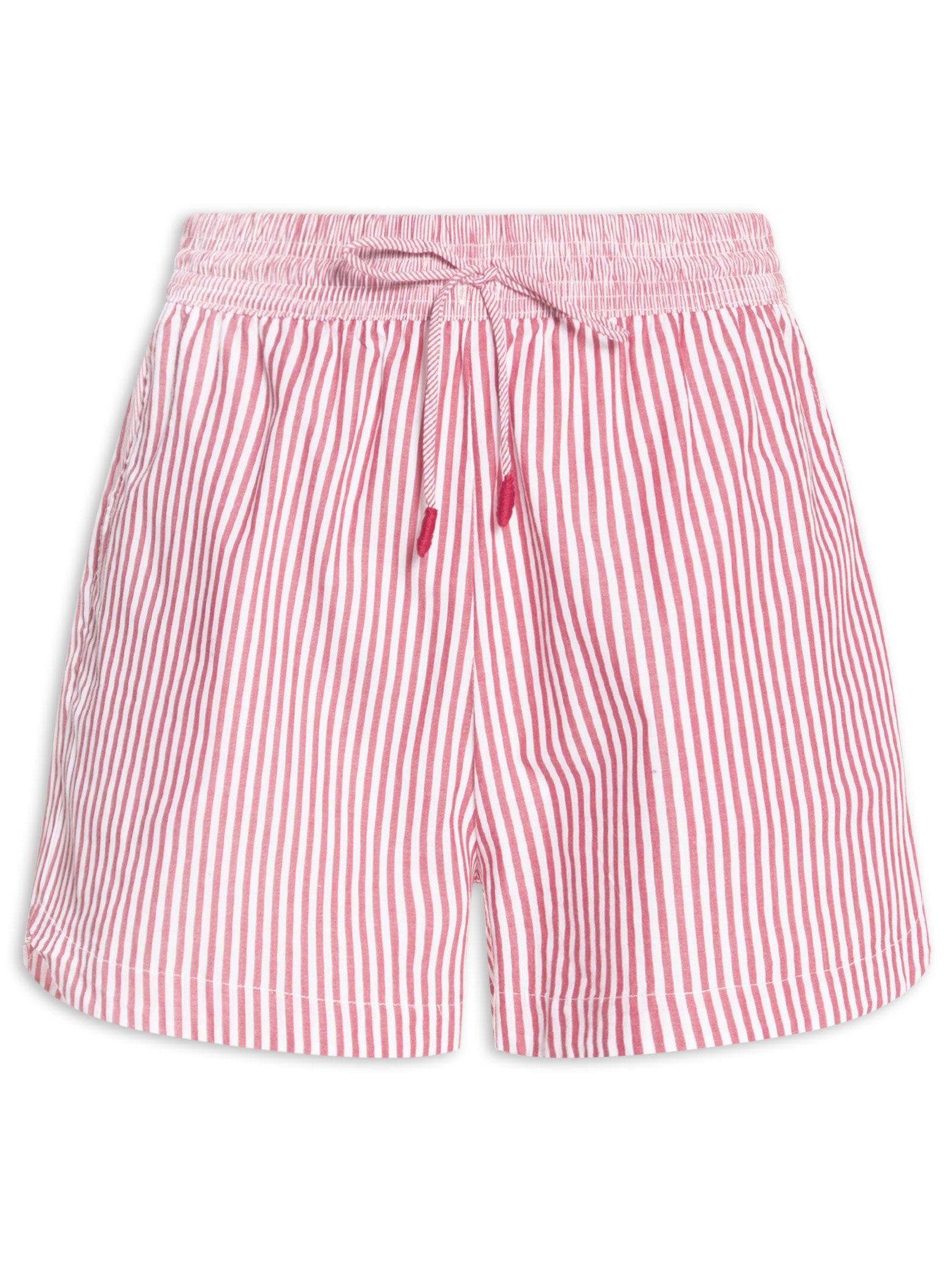 Short Feminino Mix Listras Vive Bem Vermelho Cantão