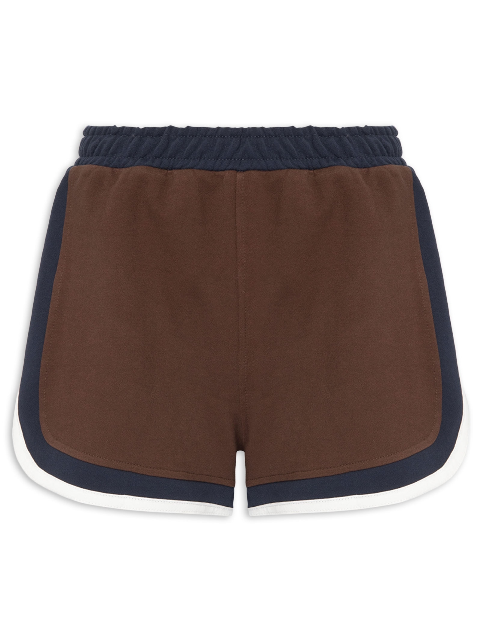 Short Feminino Moletom Tricolor Azul Farm