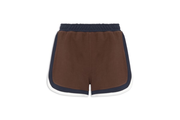 Short Feminino Moletom Tricolor - Azul