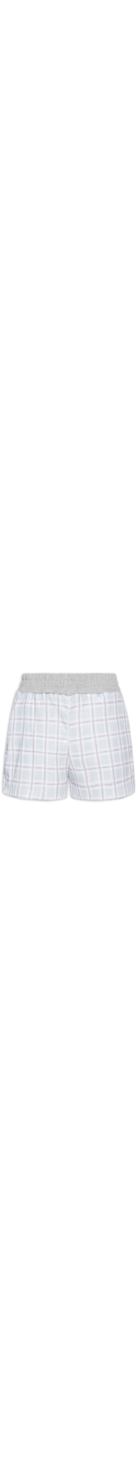Short Feminino Moletom Xadrez - Cinza