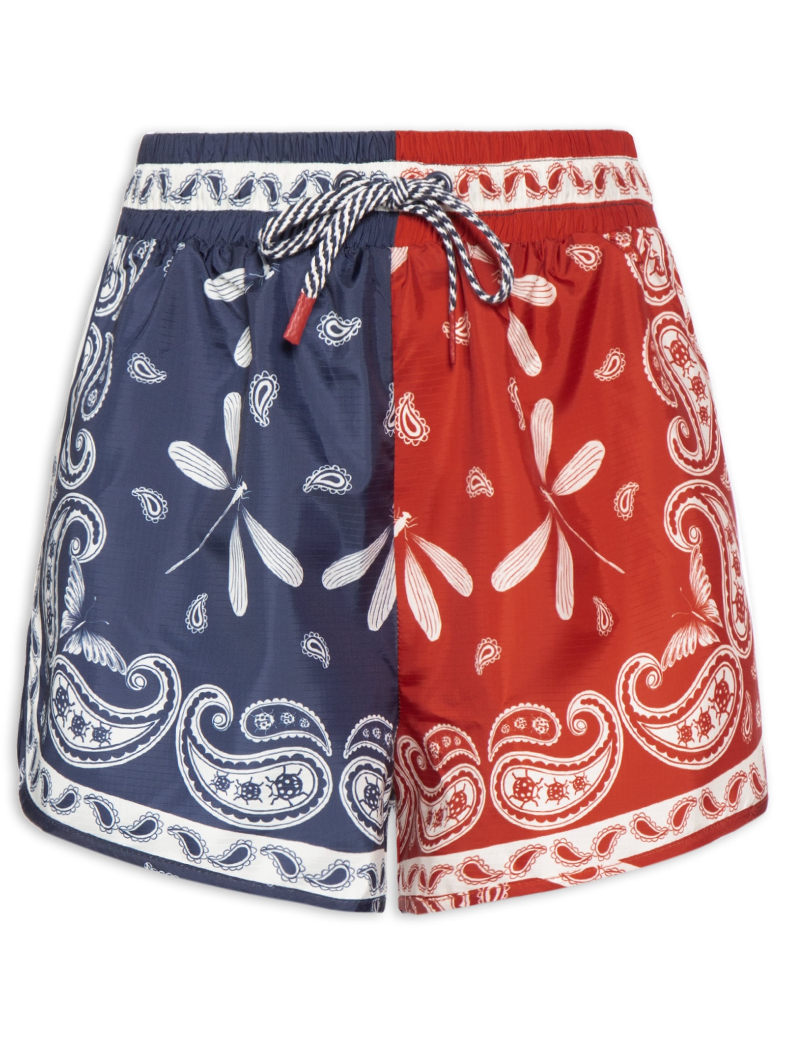 Short Feminino Nylon Bandana Jardim Vermelho Farm Praia