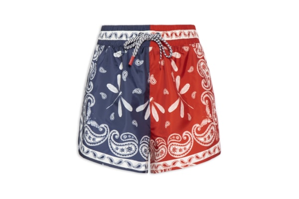 Short Feminino Nylon Bandana Jardim - Vermelho