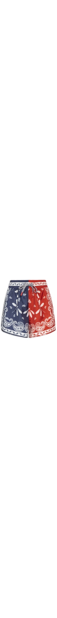 Short Feminino Nylon Bandana Jardim - Vermelho