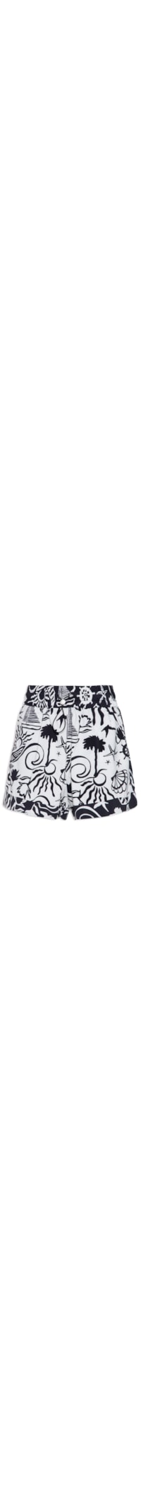 Short Feminino Nylon Estampa Jangada - Branco
