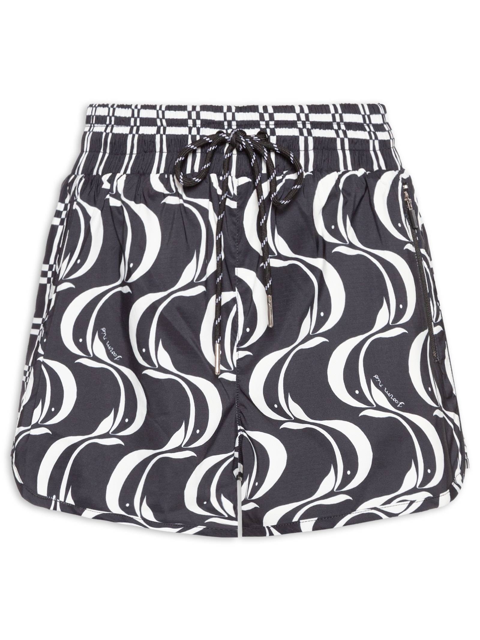 Short Feminino Nylon Peixe Copa Preto Farm Praia