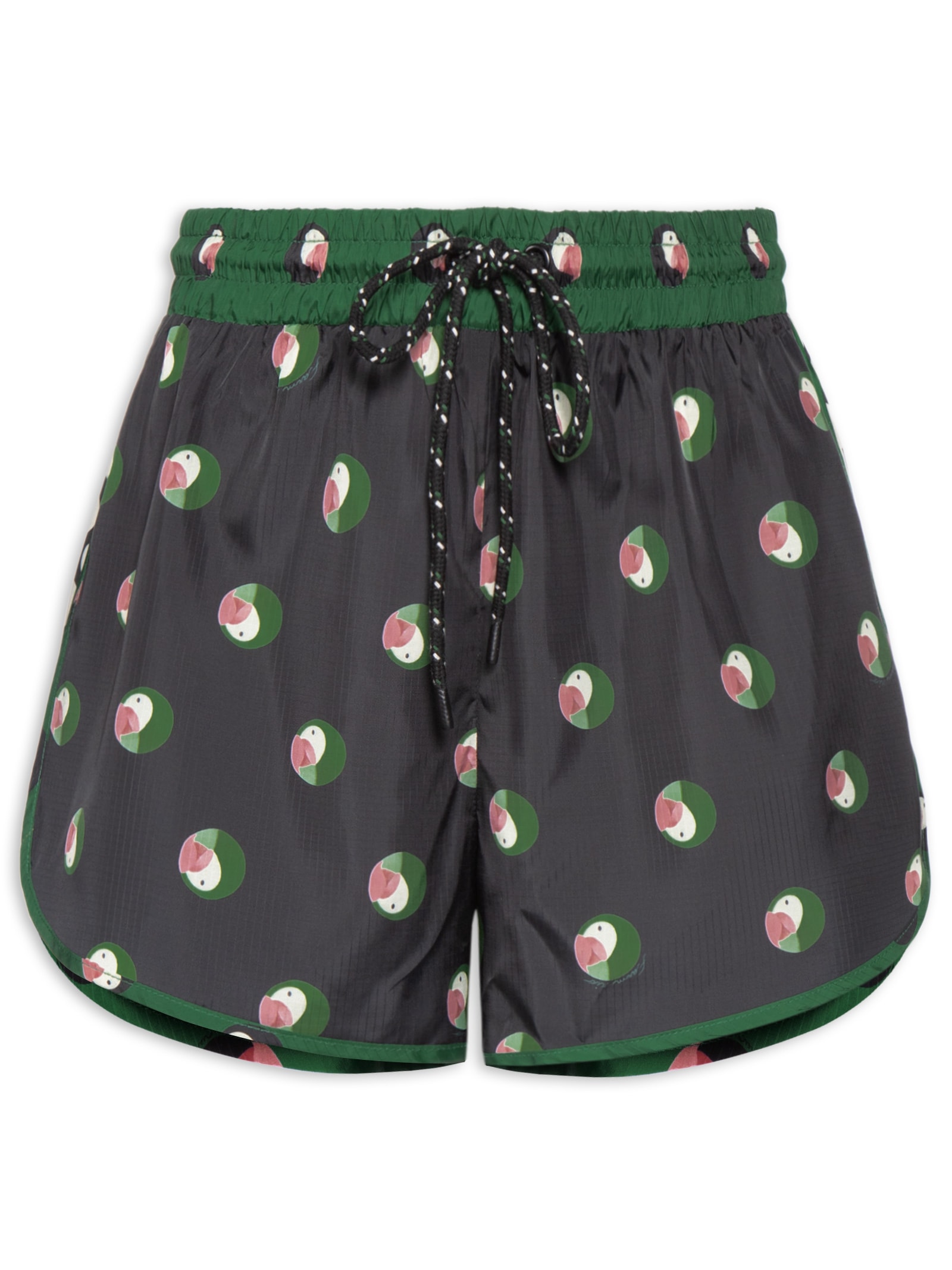 Short Feminino Nylon Poá Ararinha Preto Farm Praia