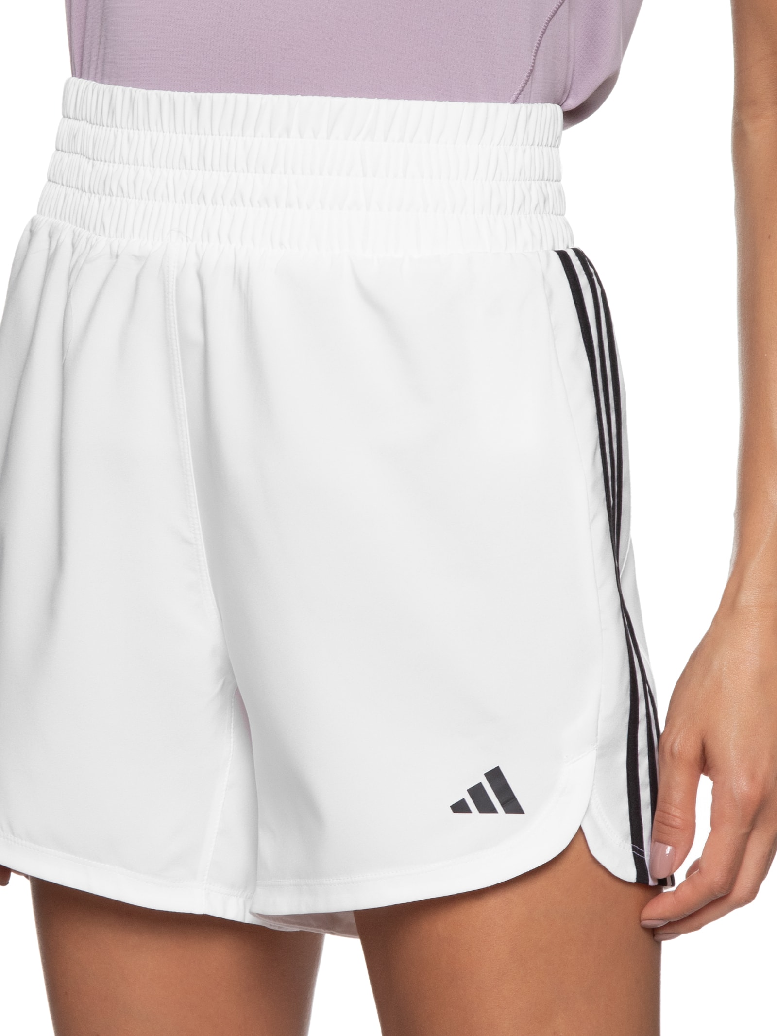Short Feminino Pacer 3 Listras - Branco - Adidas