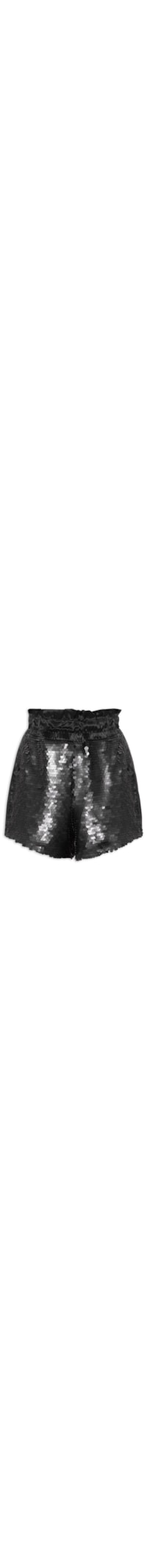 Short Feminino Paetê - Preto
