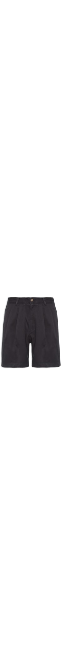Short Feminino Pleated Trouser - Preto