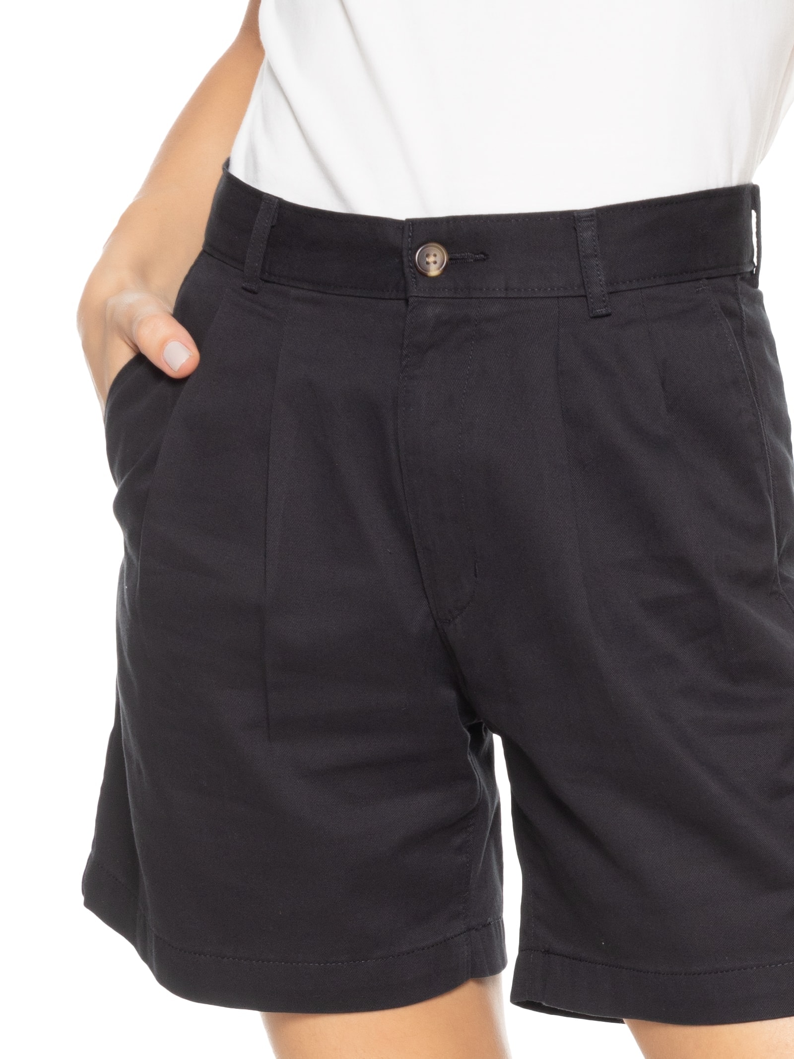 Short Feminino Pleated Trouser Preto Levi's
