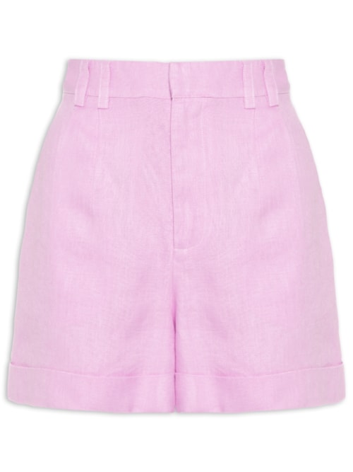 Short Feminino Pregas Alfaiataria – Rosa