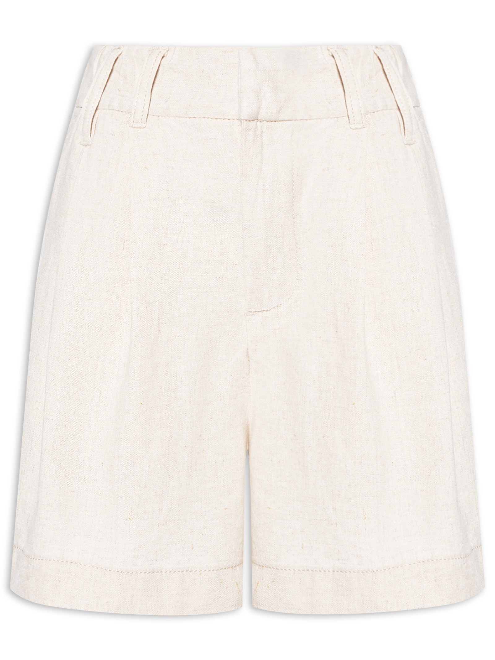 Short Feminino Pregas Bege Hering