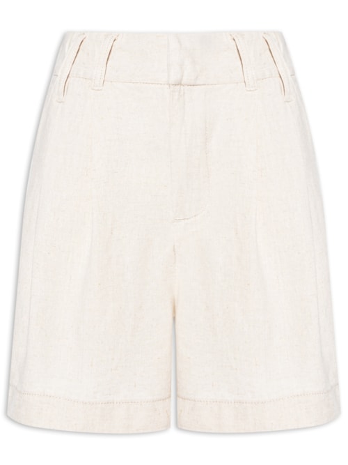 Short Feminino Pregas – Bege