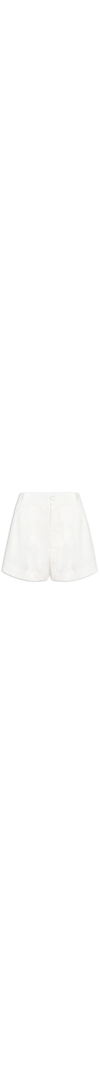Short Feminino Pregas Bolso Lateral - Branco