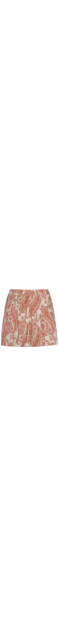 Short Feminino Pregas Estampa Claire B - Vermelho