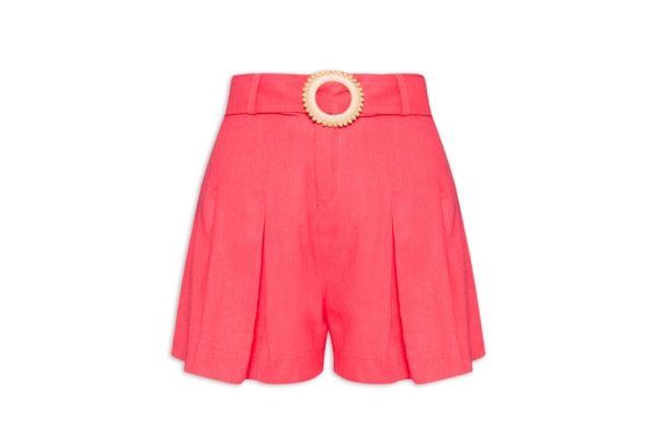 Short Feminino Pregas Frente - Rosa 