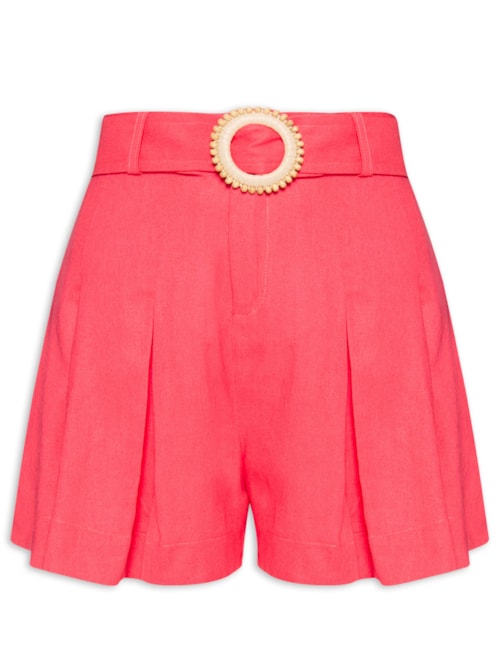 Short Feminino Pregas Frente – Rosa