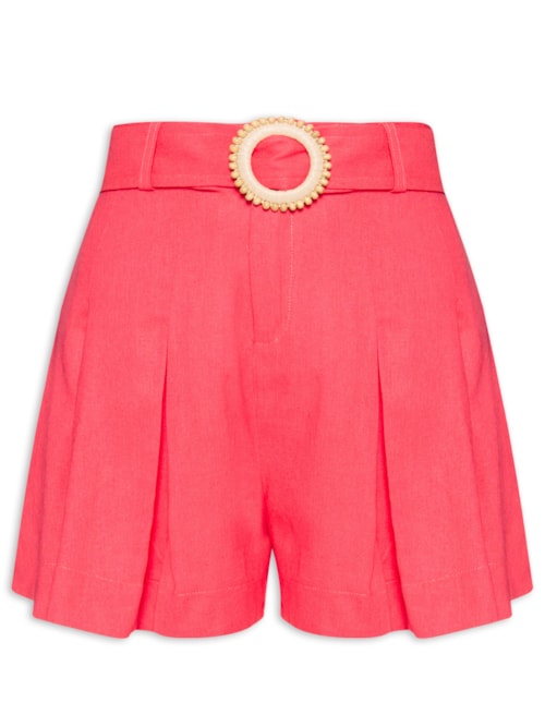 Short Feminino Pregas Frente - Rosa