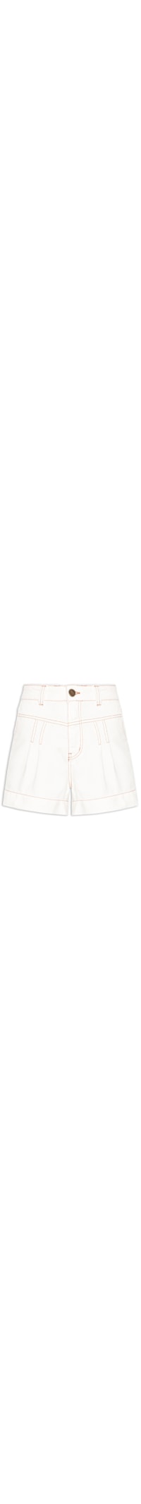 Short Feminino Pregas Liso - Branco