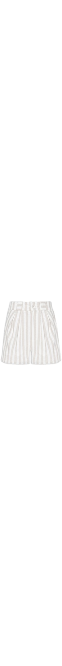 Short Feminino Pregas Listra Bicolor - Bege