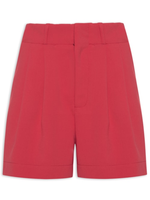 Short Feminino Pregas - Vermelho