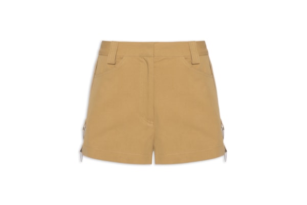Short Feminino Rebite Com Argolas - Marrom