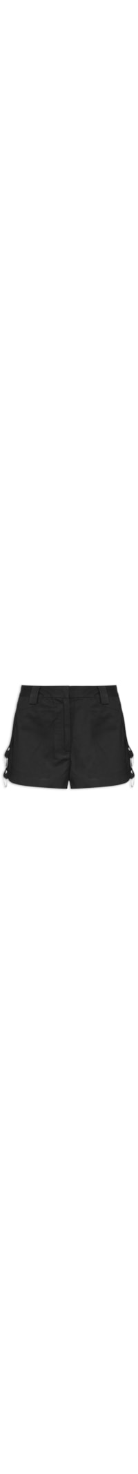Short Feminino Rebite Com Argolas - Preto