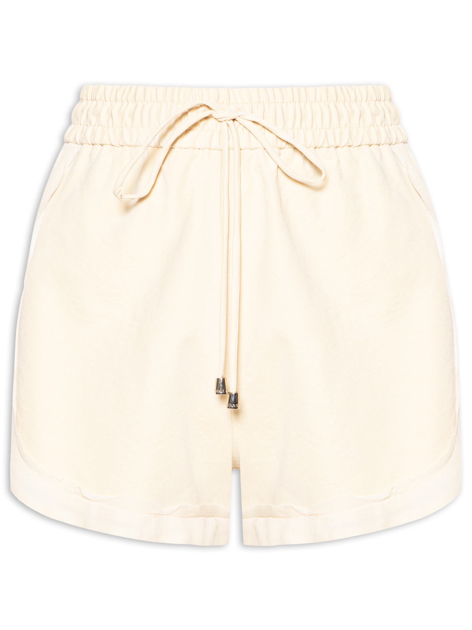 Short Feminino Recorte Contraste Amarelo Animale Jeans