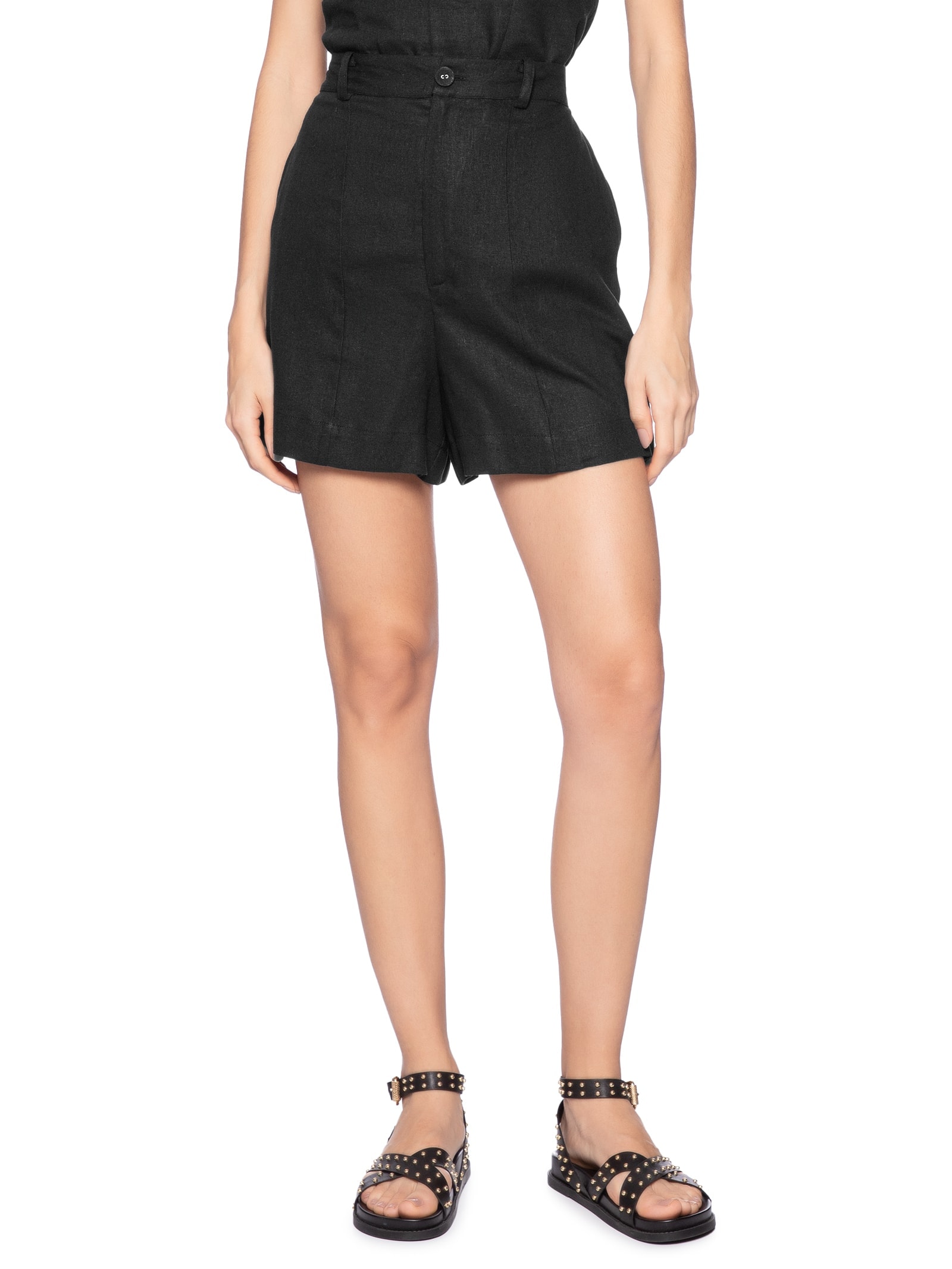 Short Feminino Recorte Frente Preto Farm