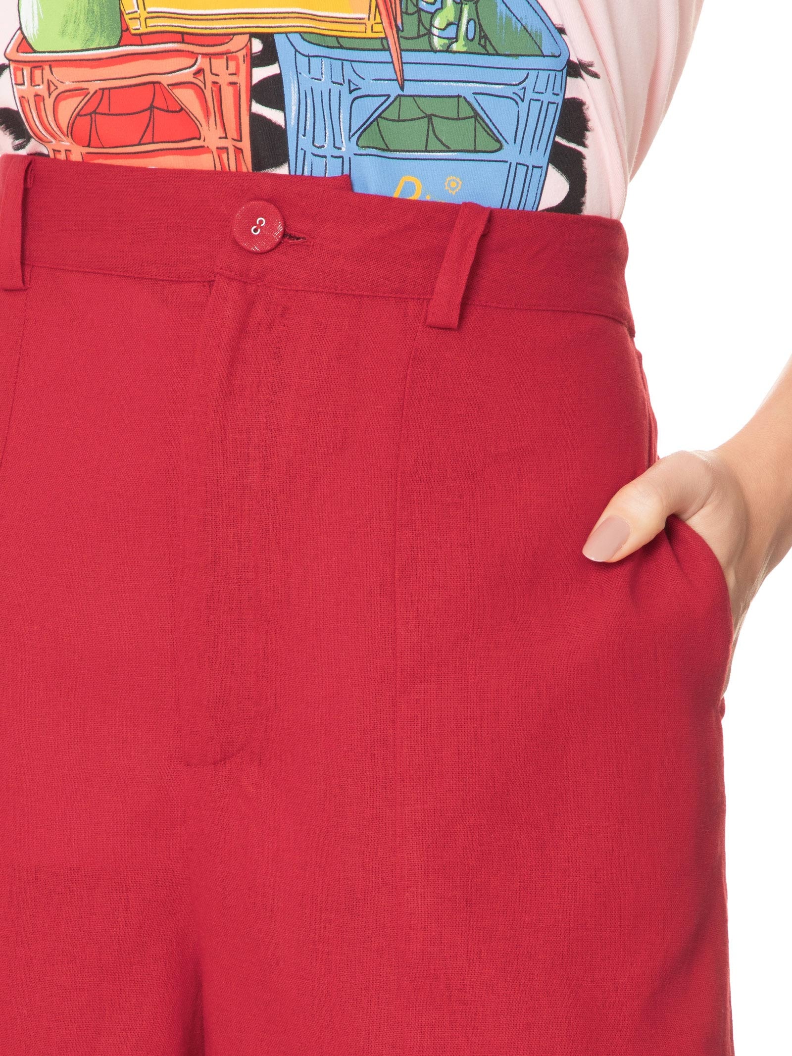 Short Feminino Recorte Frente Vermelho Farm