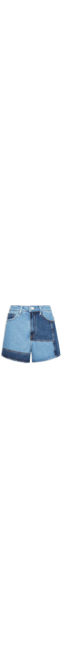 Short Feminino Recortes - Azul