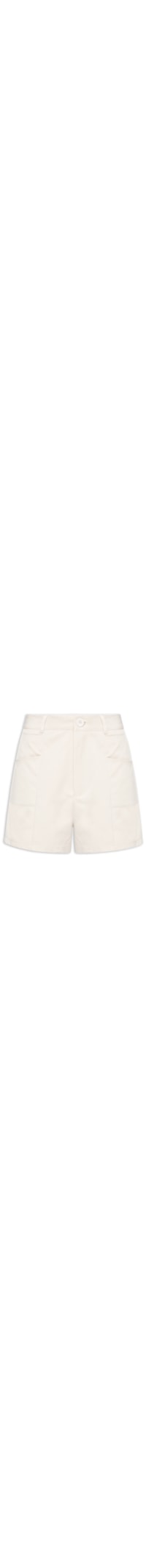 Short Feminino Reto Com Bolso - Bege