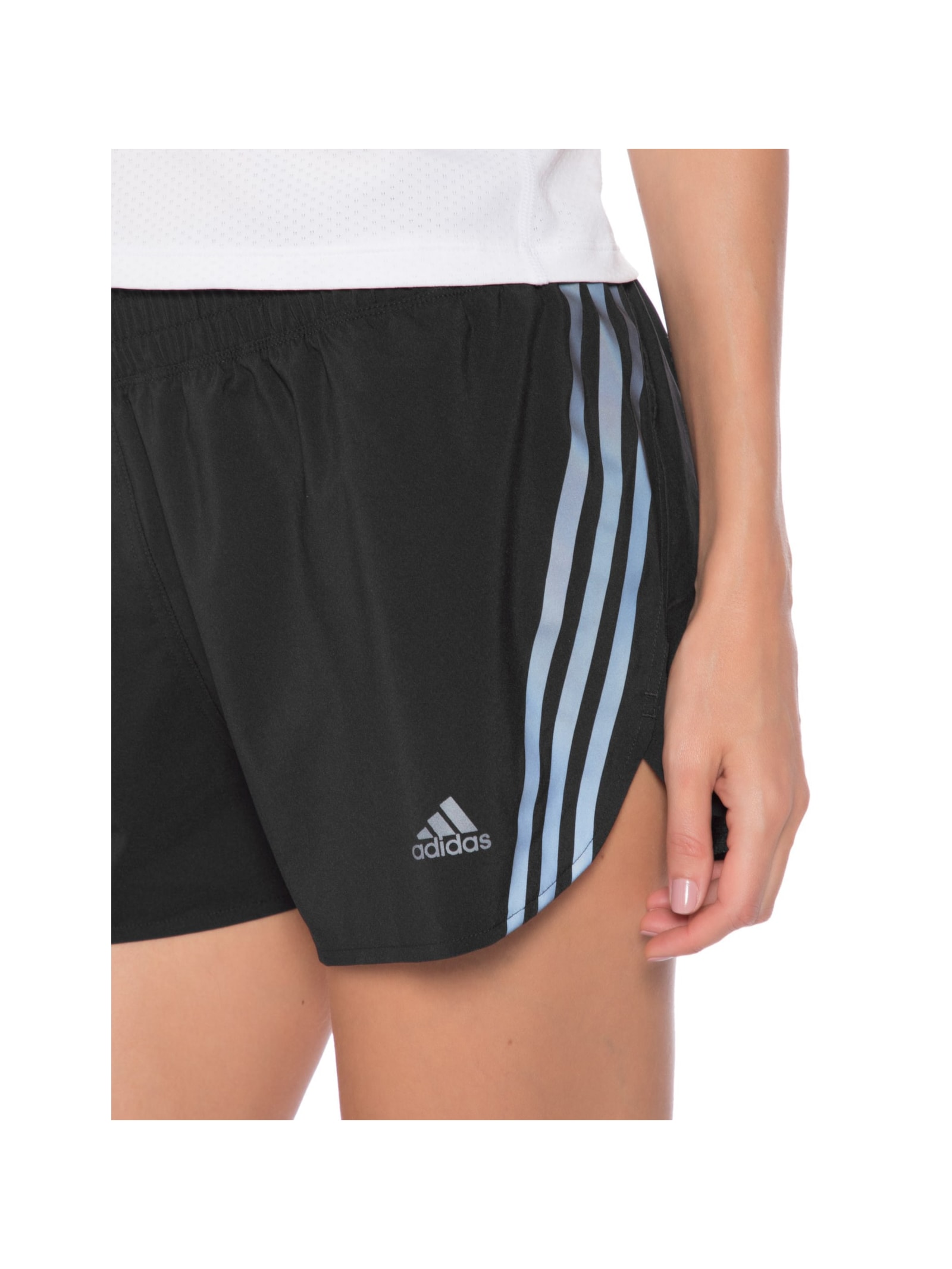 Short Feminino Run Icon 3 Listras Preto Adidas