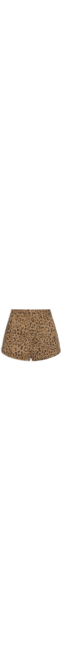 Short Feminino Sarja Alfaiatado Pregas Onça - Animal Print