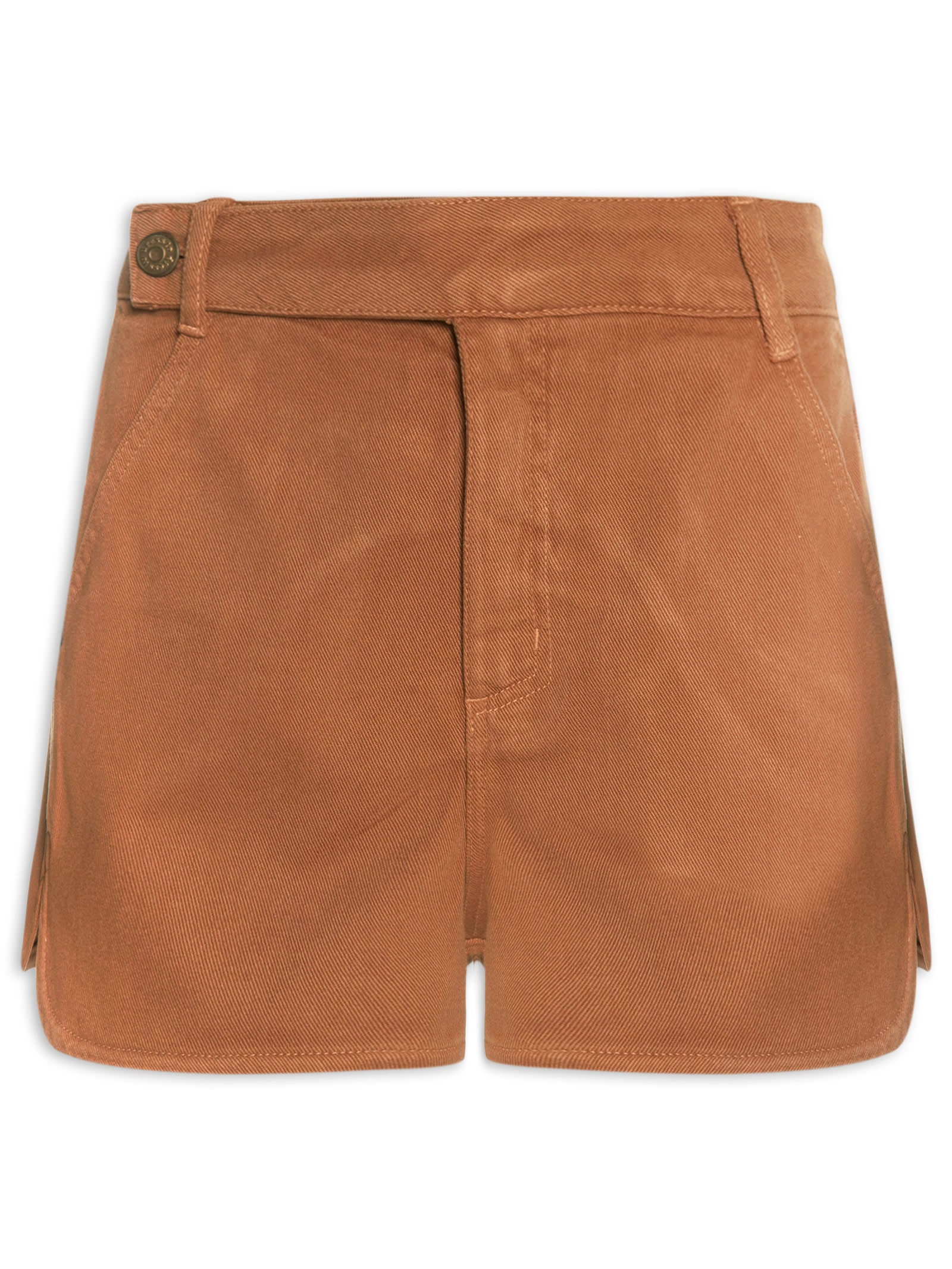 Short Feminino Sarja Alfaiataria Color Marrom Dress To