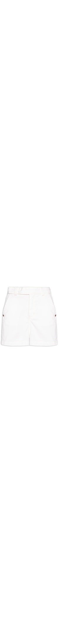 Short Feminino Sarja Alfaiataria Detalhe Concha - Branco